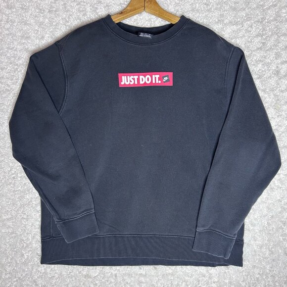 Nike Just Do It Sweatshirt Pullover Crew Neck Graphic Logo XL - Picture 5 of 6